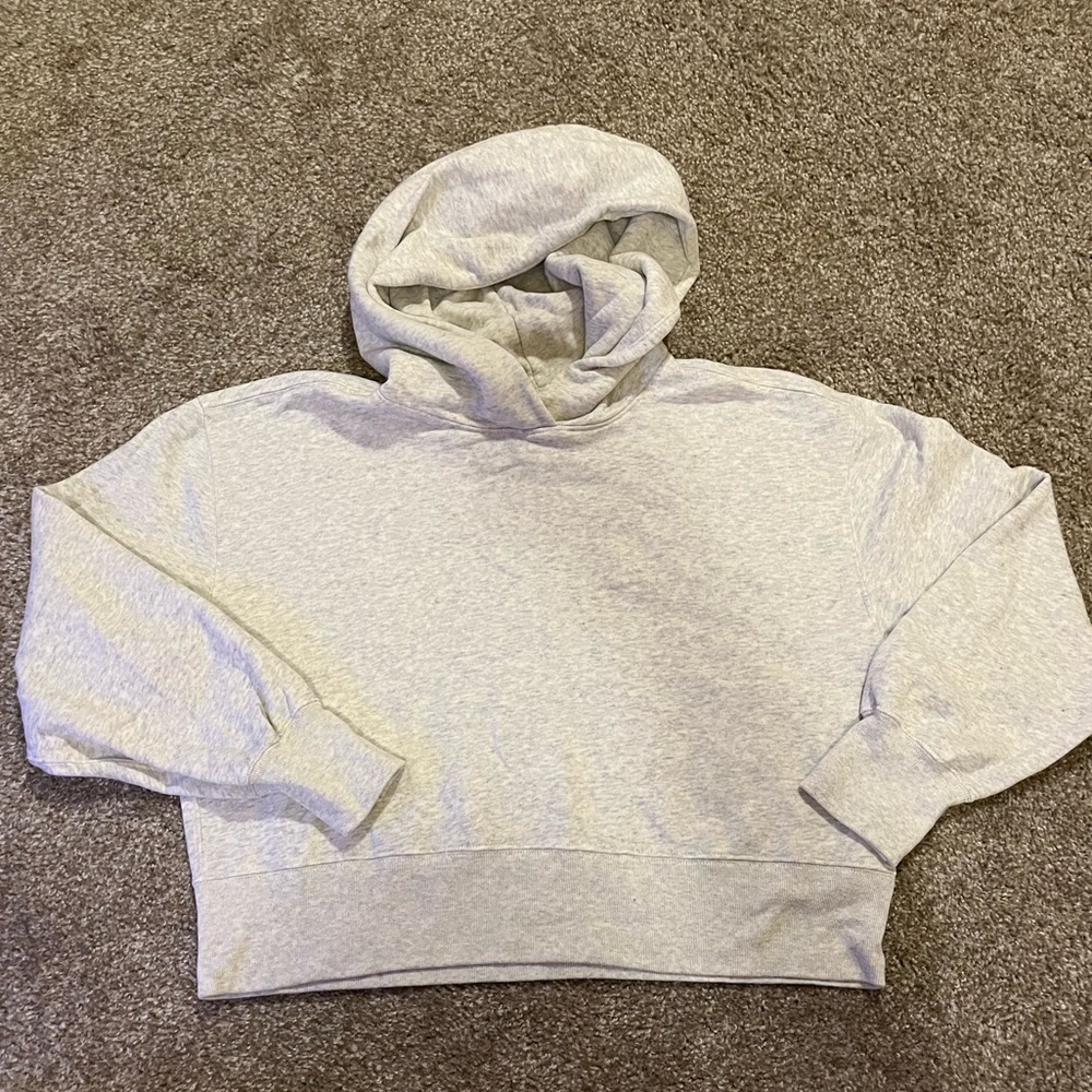 Abercrombie and Fitch Womens Cropped Gray Soft Hoodie Size L
